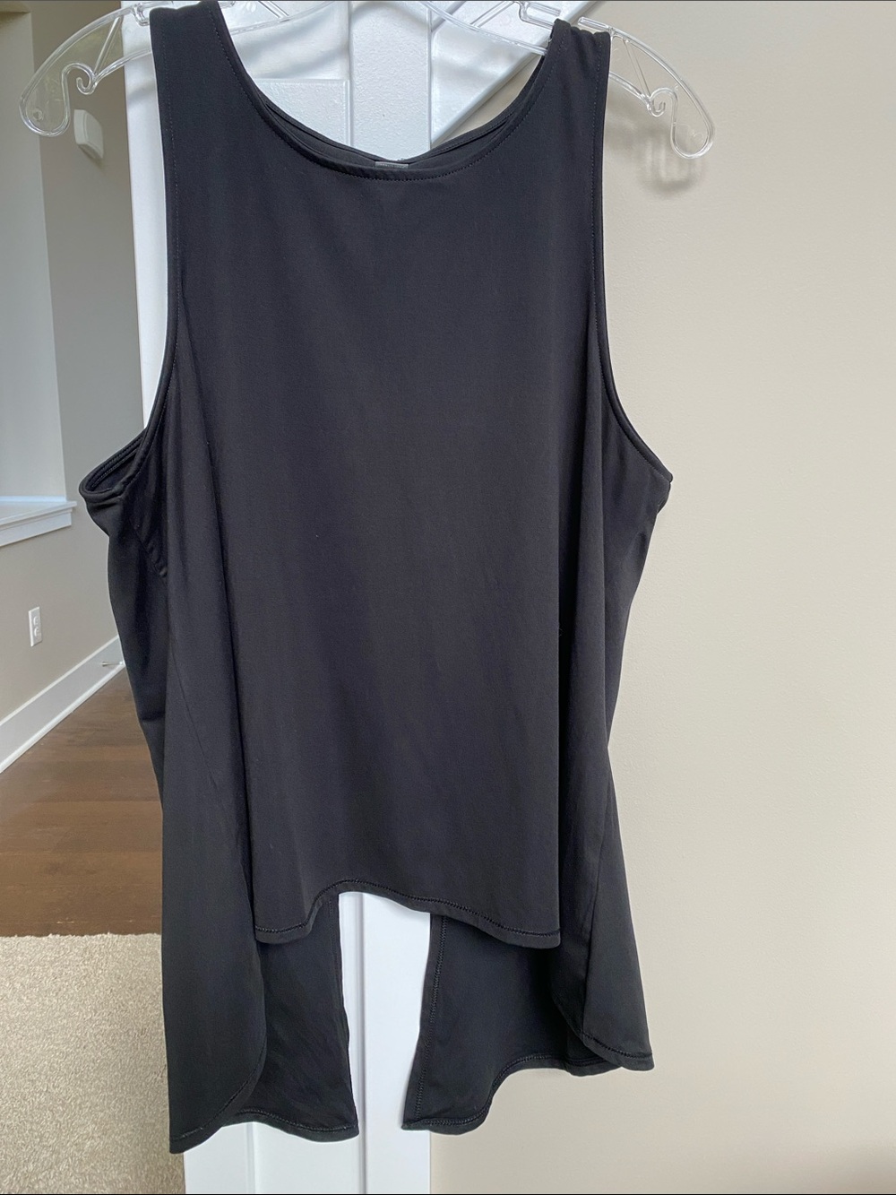 Yogalicious Black High-Low Tank with Split Back